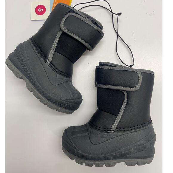 Cat & Jack Toddler Faux Leather Winter Boots Waterproof Sz 5 - Picture 3 of 6